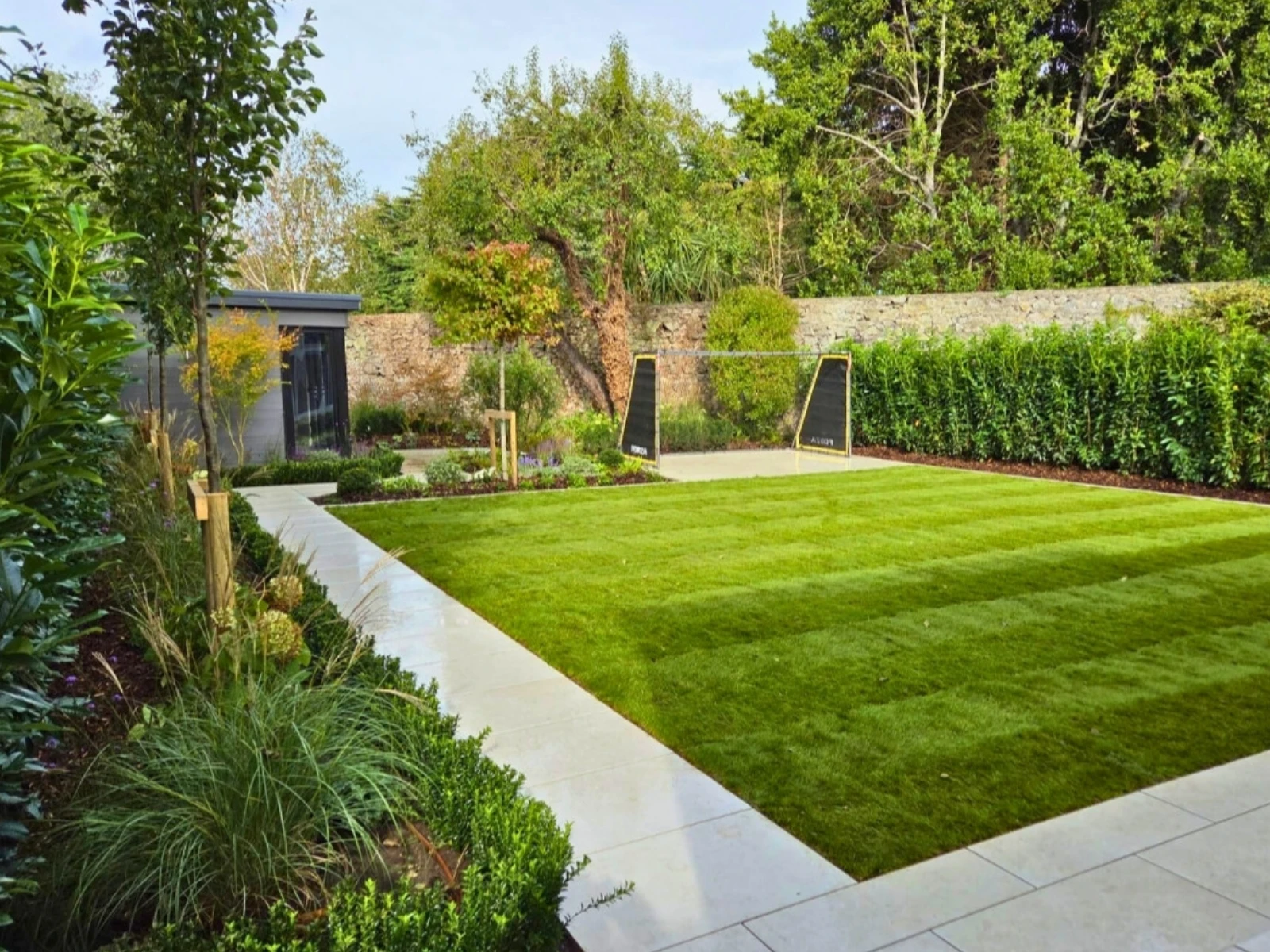 Genolia hedging planted to create privacy in a landscaped garden in Ballsbridge, Dublin 4.
